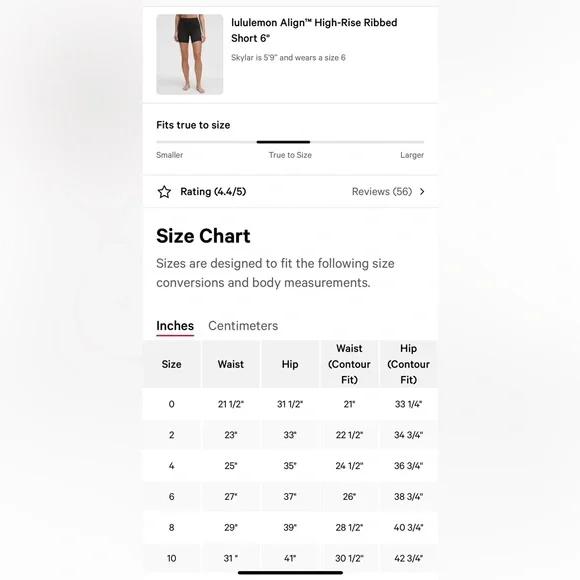 Lululemon Align High-Rise Ribbed Short 6" Black size 12 NWT BIKE SHORTS - Picture 7 of 7